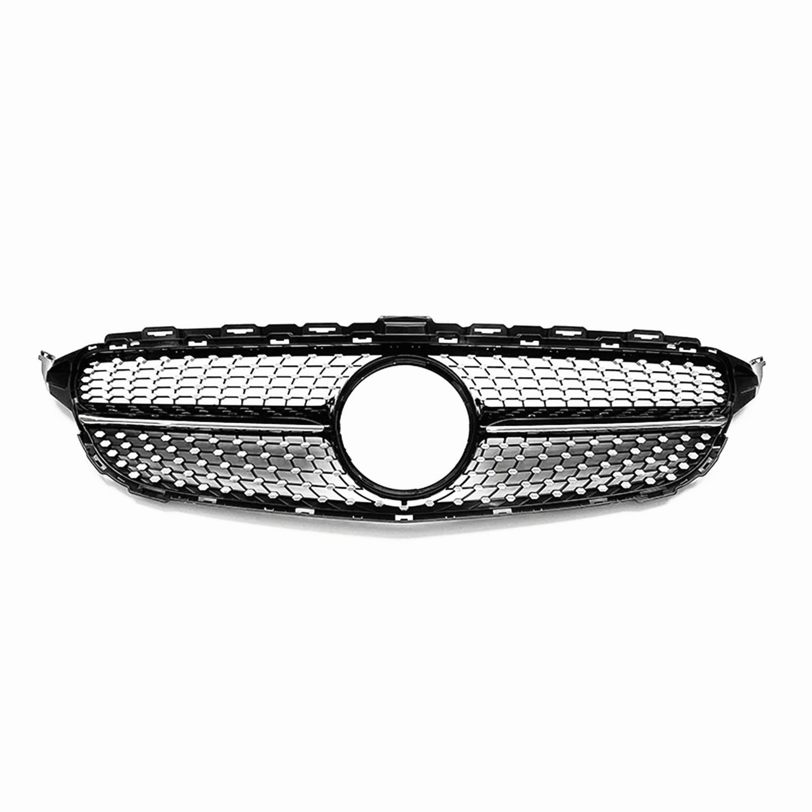 SZYNBQ Front Kühlergrill Kompatibel Mit Mercedes Für Benz Für W205 C200 C250 C-Klasse 2014 2015 2016 2017 2018 Mesh-Kühler-Lüftungsgitter Frontgrill Auto-Oberstoßstangenhaube von SZYNBQ