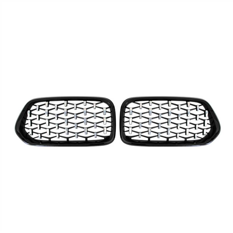 SZYNBQ Front Kühlergrill Kompatibel Mit X2 F39 2018 2019 2020 2021 2022 Auto-Snap-on-Obergrillabdeckung Front-Nierengitter Stoßfängerhaube(Silver Black) von SZYNBQ