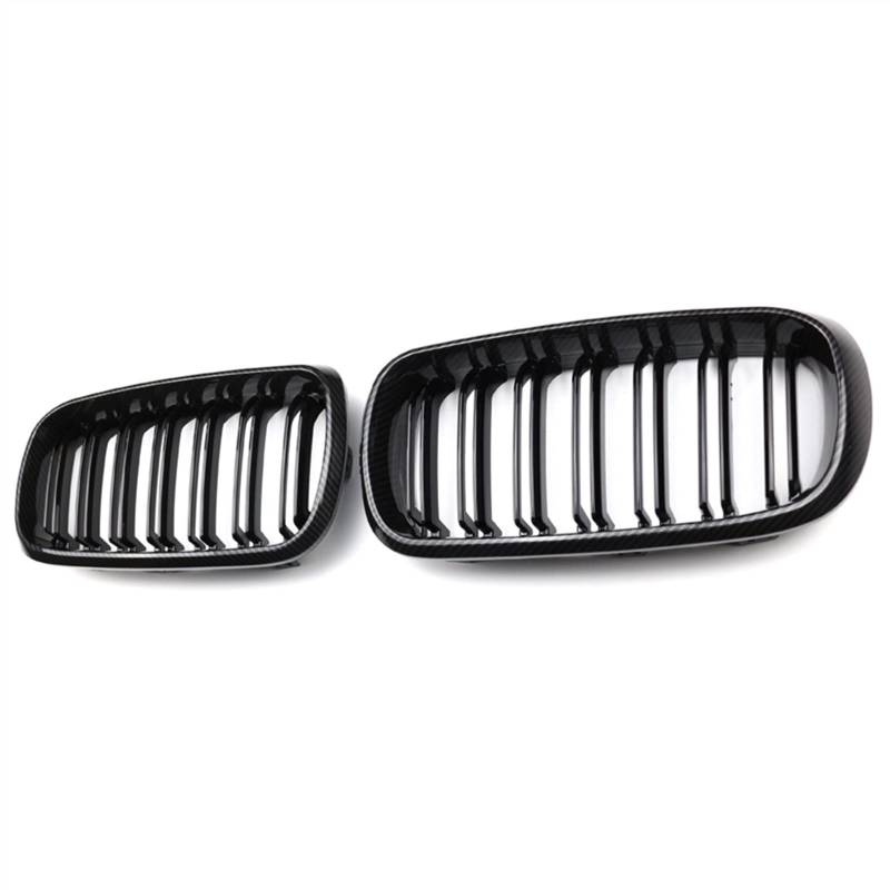 SZYNBQ Front Kühlergrill Kompatibel Mit X5 F15 X6 F16 X5M F85 X6M 2014 2015 2016 2017 2018 Carbon-Faser-Auto-Front-Nieren-Grill-Stoßfänger-Doppellamellen-Grill von SZYNBQ