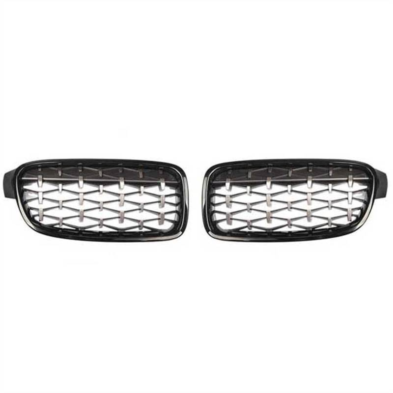 SZYNBQ Front Kühlergrill Kompatibel mit F30 F31 F35 2012 2013 2014 2015 2016 2017 Auto vorne Nierengitter obere Grillabdeckung Lufteinlass Grill Stoßstange Haube(Black Silver) von SZYNBQ