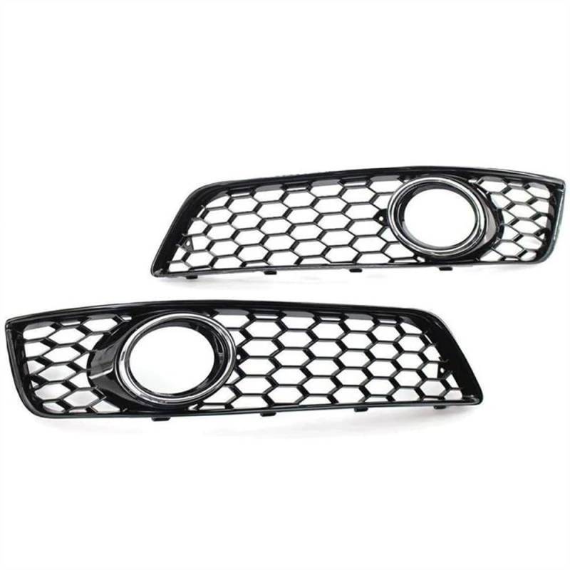 SZYNBQ Lampen Abdeckung Grill Kompatibel Mit A3 8P 2009 2010 2011 2012 2013 Auto-Nebelscheinwerfer-Lampengrillabdeckung Frontstoßstangengrillgitter Mesh Honeycomb Hex 2St(Chrome) von SZYNBQ