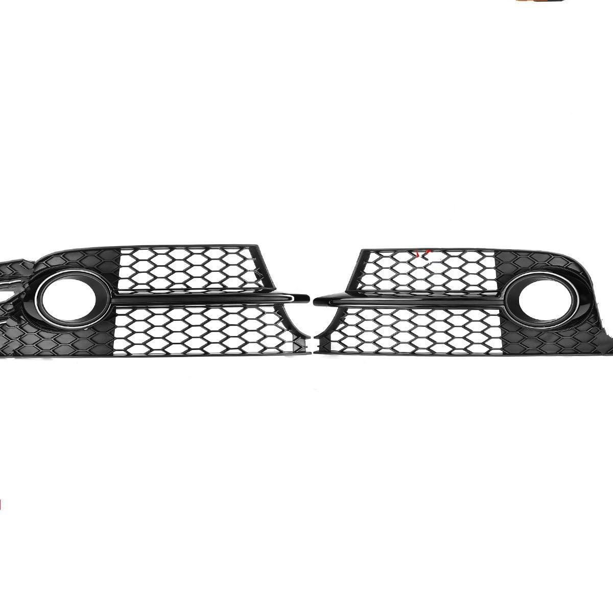 SZYNBQ Lampen Abdeckung Grill Kompatibel Mit TT Für MK2 2011 2012 2013 2014 Auto-Nebelscheinwerfergrill Wabengitter-Nebelscheinwerfer-Renngrill 1 Paar 8J0807681KT94(Glossy Black) von SZYNBQ