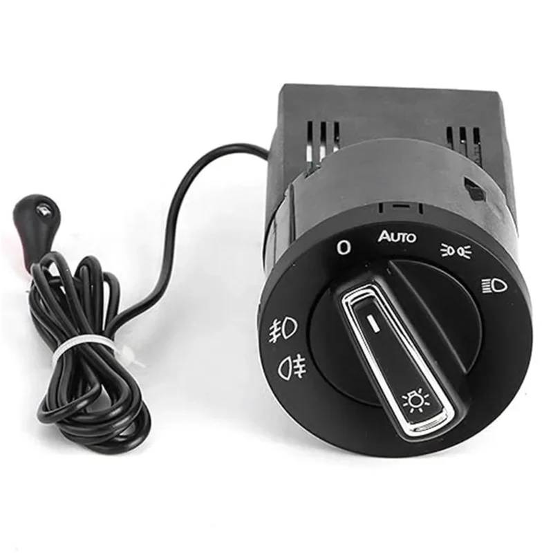 Scheinwerfer Nebel Lampe Schalter Kompatibel Mit VW Für Polo 2000 2001 2002 Auto-Scheinwerfer-Steuerschalter-Sensor, Elektrischer Scheinwerfer-Kopflampen-Steuerlichtschalter 3BD941531(with Sensor) von SZYNBQ