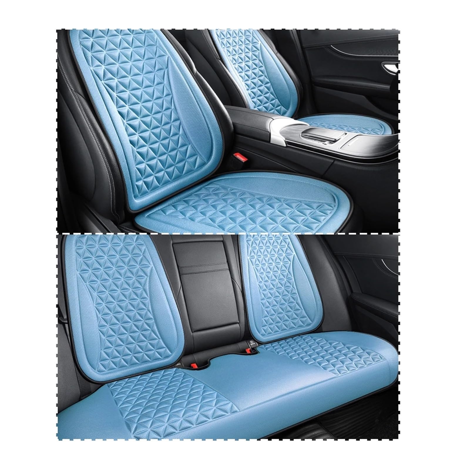 3D-atmungsaktive Autositzabdeckung, ganzes Set, Autositzkissen, konvexes Design for freies Atmen, schweißfest, universelle Auto-Stuhl-Matte(Blue Whole Seat) von SaDity