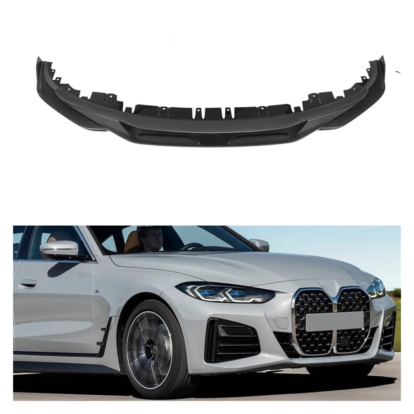 3PCS Autozubehör Winglet Lips Blades Dry Carbon Fiber Front Bumper Lip Splitter Kompatibel for BMW 4 Series Gran Coupe G26 / i4 2021-IN von SaDity