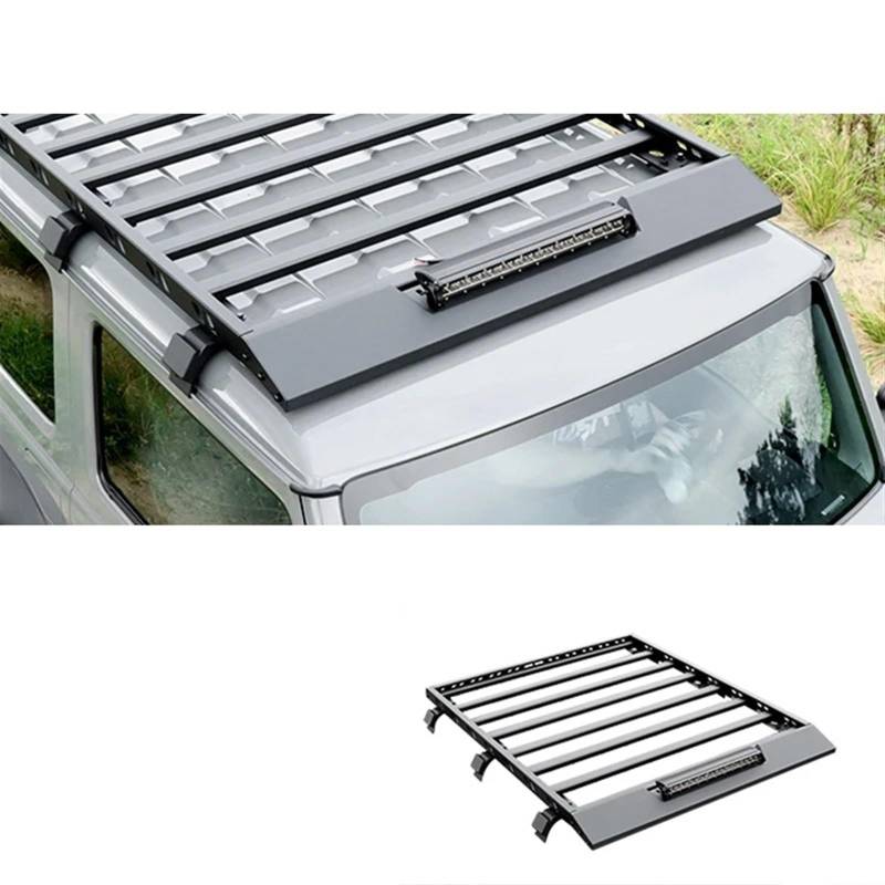 Auto Gepäckträger Mit Scheinwerfer Dach Rack Box Gepäck Regal Kompatibel for Suzuki Jimny 2019 2023 JB64 JB74W Zubehör Außen(White) von SaDity