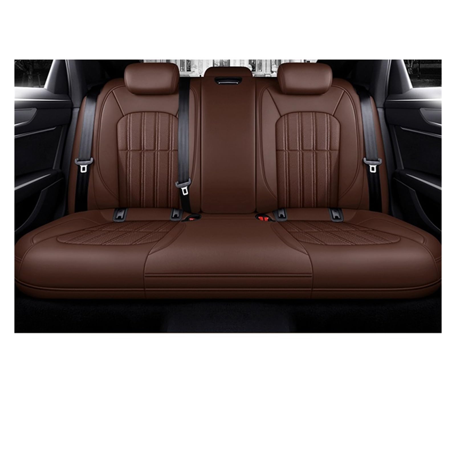 Autositzbezüge kompatibel for Volvo Xc60 V70 S40 V40 S80 Xc90 V50 S80 C30 Xc70 S90 Xc40 C70 Custom Leder Autozubehör(Rear Seats-Coffee) von SaDity