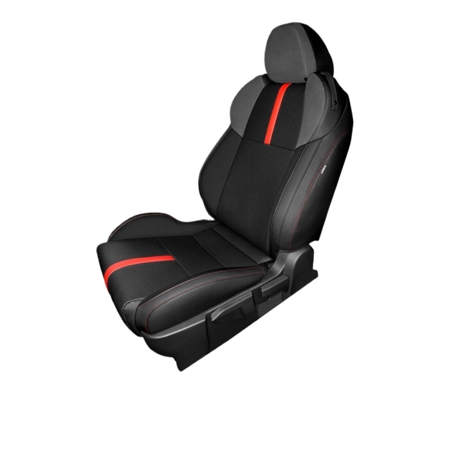 Benutzerdefinierte Autositze Abdeckung Schutz Kissen Pad kompatibel for Toyota GR86 Subaru BRZ-2022 PVC Leder wasserdicht Auto Innenzubehör(Front Seats,Black and RED_B-2022) von SaDity