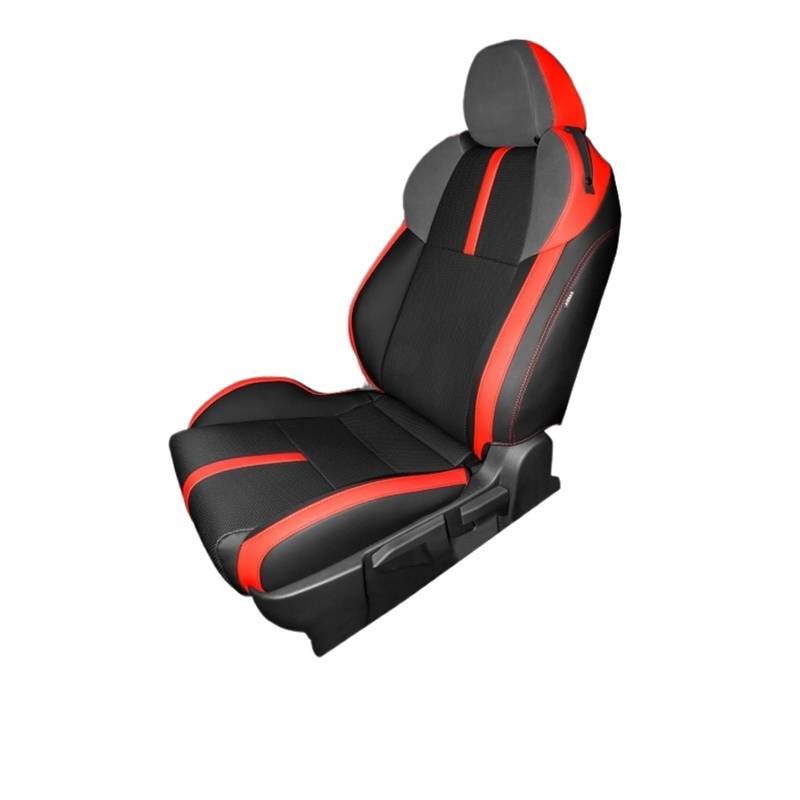 Benutzerdefinierte Autositze Abdeckung Schutz Kissen Pad kompatibel for Toyota GR86 Subaru BRZ-2022 PVC Leder wasserdicht Auto Innenzubehör(Front Seats,RED and Black_B-2022) von SaDity