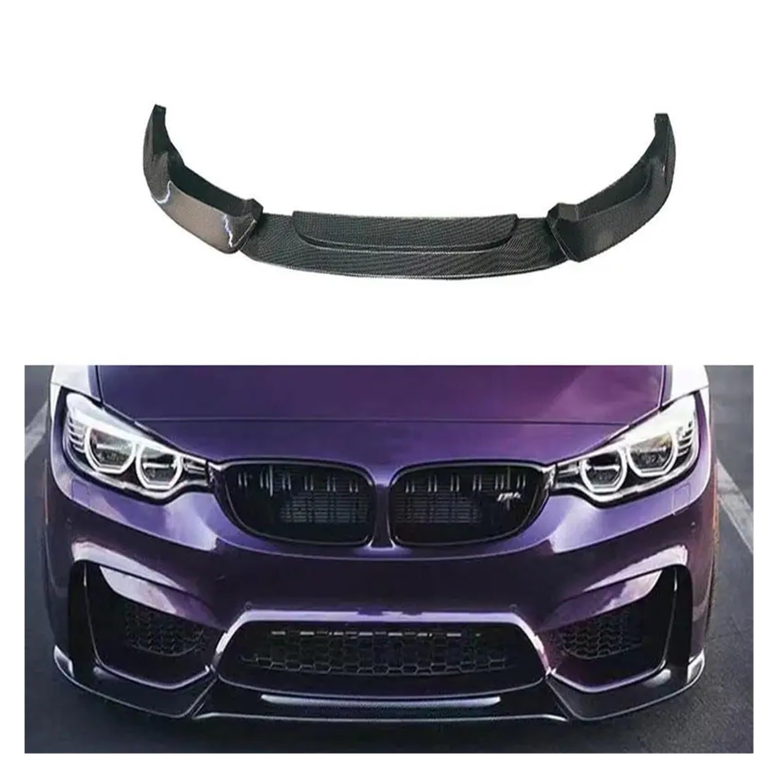 Carbon Fiber Body Kit Front Lip Splitter Kompatibel for BMW M3 M4 F80 F82 2014-2020 von SaDity