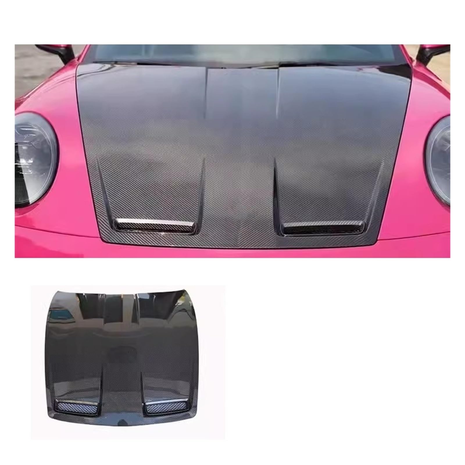 Carbon Fiber Motorabdeckung Kompatibel Für Porsche 911 992 2019-2022 Upgrade Auf GT3 Motorhaube Abdeckung Hood Scoop Bonnet Body Kit Auto Zubehör(Dry carbon) von SaDity