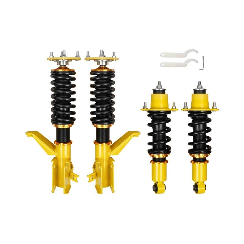 Einstellbare Dämpfer Gewindefahrwerk Stoßdämpfer Kit Kompatibel for Honda Acura RSX 2002-2006 Gewindefahrwerk Senkung Suspension Schocks Federbeine(Gold) von SaDity