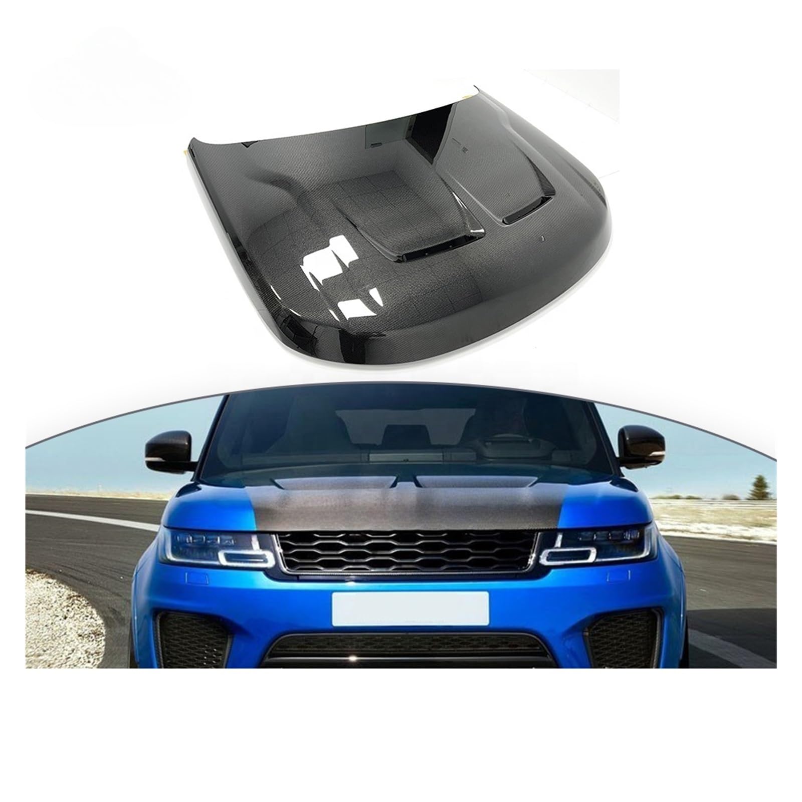 Kohlefasermaterial RR Sport SVR Motorhaube Motorhaube for Autoteile Body Kit Sport SVR Hood Scoop Autozubehör von SaDity