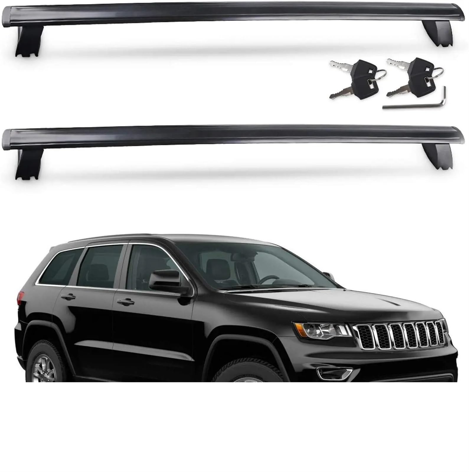 Kompatibel for Jeep-Dachträger for Autos, Zubehör, Querträger, Dachträger, Gepäckträger mit Diebstahlsicherung, Grand Cherokee 2011–2021 von SaDity