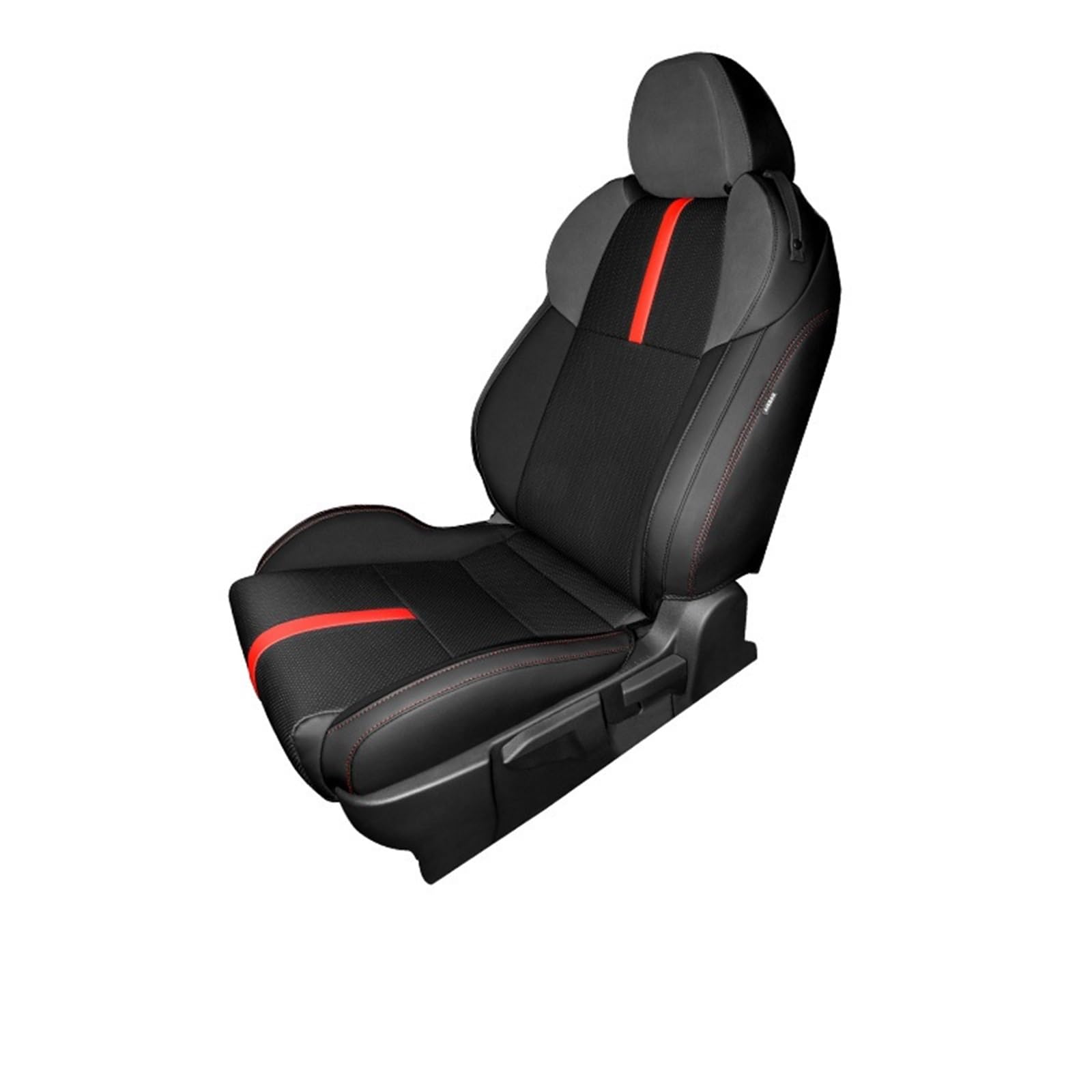 Kompatibel for Toyota GR86 Subaru BRZ-2022 Custom Autositze Abdeckung Schutz Kissen Pad PVC Leder wasserdichte Auto Innen Zubehör(Front Seats,Black and RED_86) von SaDity