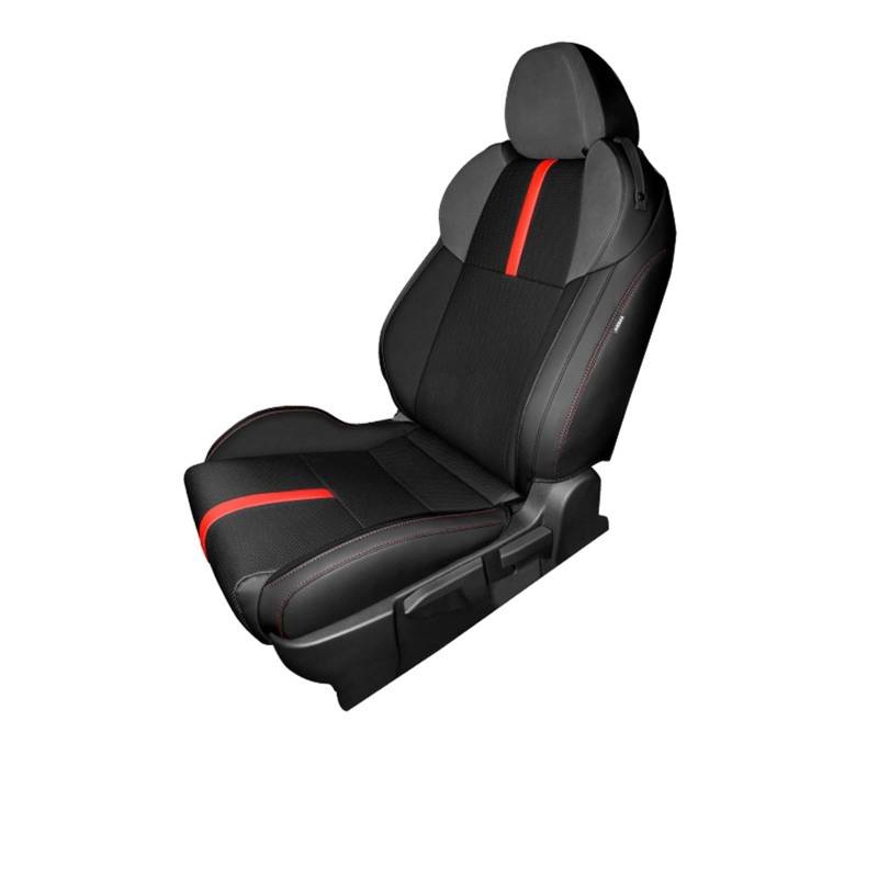 Kompatibel for Toyota GR86 Subaru BRZ-2022 Custom Autositze Abdeckung Schutz Kissen Pad PVC Leder wasserdichte Auto Innen Zubehör(Front and Rear,Black and RED_B) von SaDity