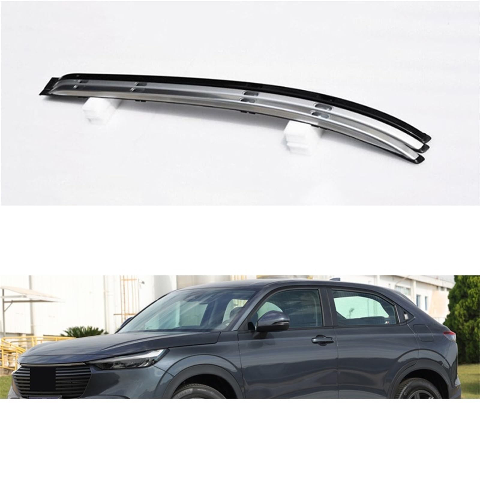 OEM-Autodachträger, kompatibel mit Honda VEZEL HR-V HRV 2022–2024, Schienen, Stangen, Gepäckträger, obere Querstange, Schienenkästen, Aluminiumlegierung(104.5 inches Black) von SaDity