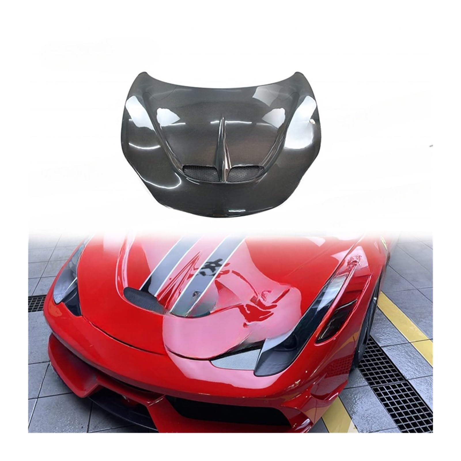 SPC Style Carbon Fiber Auto Motorhaube Kompatibel for Ferrari 458 Motorhaube von SaDity