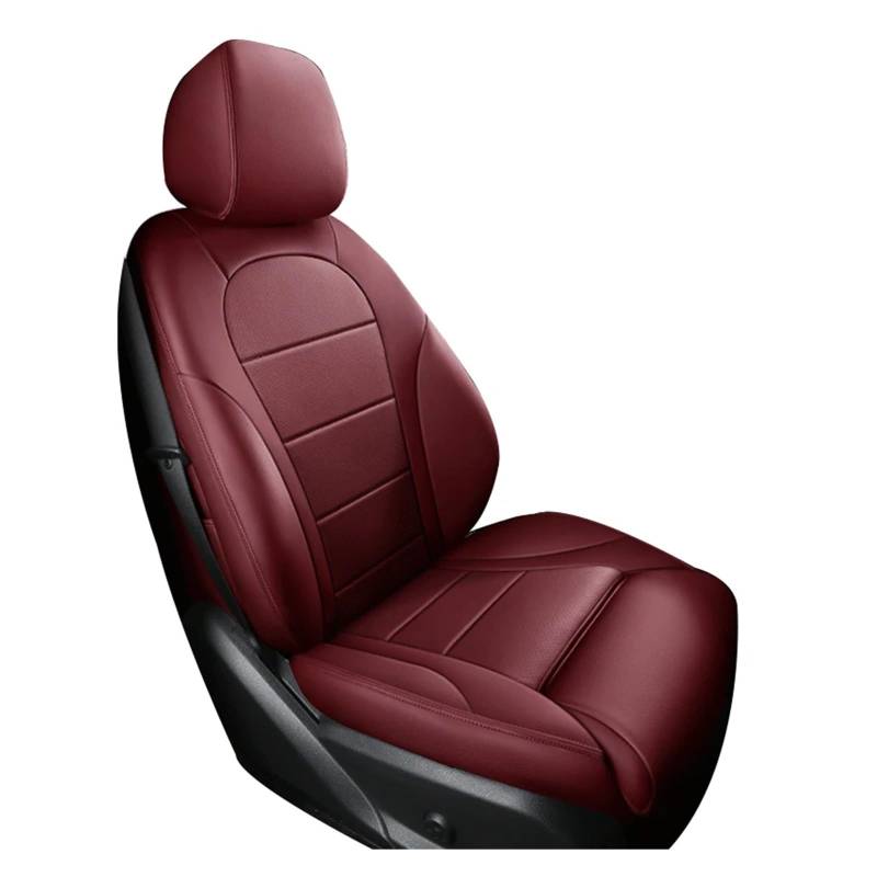 SaDity Autositzbezug kompatibel for Benz W211 W212 W213 W204 W205 Cla Glc Gle Glb Wasserdicht Custom Luxus Leder Mann Auto Zubehör(1Pcs-Wine Red) von SaDity