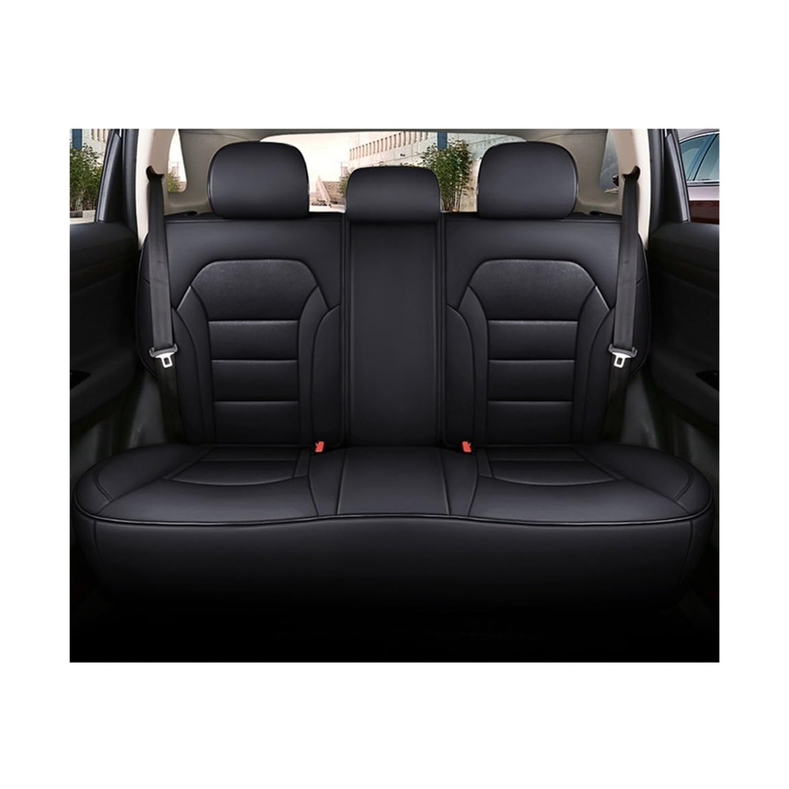 SaDity Benutzerdefinierte Leder Auto Auto Sitzbezug kompatibel for Nissan Qashqai J10 J11 Kicks X Trail T31 T32 Teana J32 Tiida Versa Navara D40 Zubehör(A for Rear seat) von SaDity