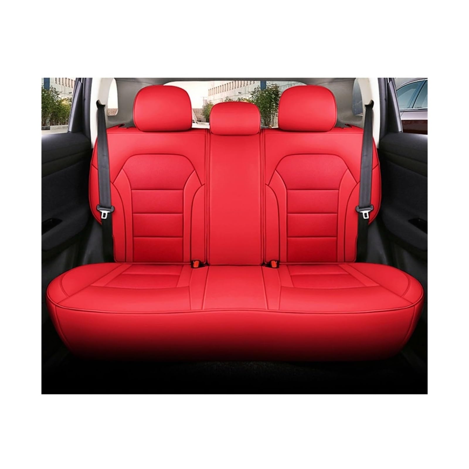 SaDity Benutzerdefinierte Leder Auto Auto Sitzbezug kompatibel for Nissan Qashqai J10 J11 Kicks X Trail T31 T32 Teana J32 Tiida Versa Navara D40 Zubehör(D for Rear seat) von SaDity