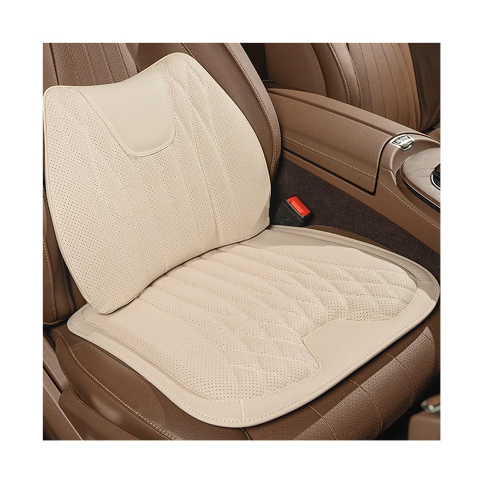 SaDity Universal Auto Sitz Abdeckung Leder Auto Lenden Unterstützung Kissen Lenden Kissen Komfortable Fahrer der Auto Sitz Taille Zurück Kissen(Beige A) von SaDity