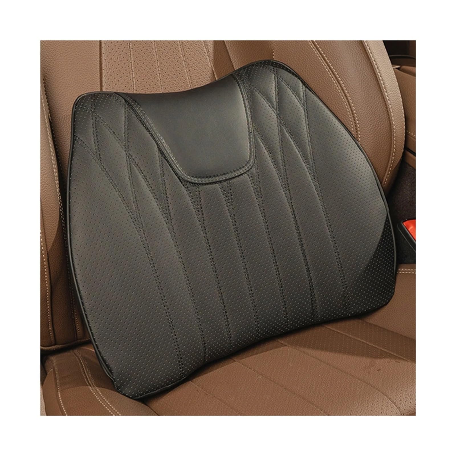 SaDity Universal Auto Sitz Abdeckung Leder Auto Lenden Unterstützung Kissen Lenden Kissen Komfortable Fahrer der Auto Sitz Taille Zurück Kissen(Black C) von SaDity