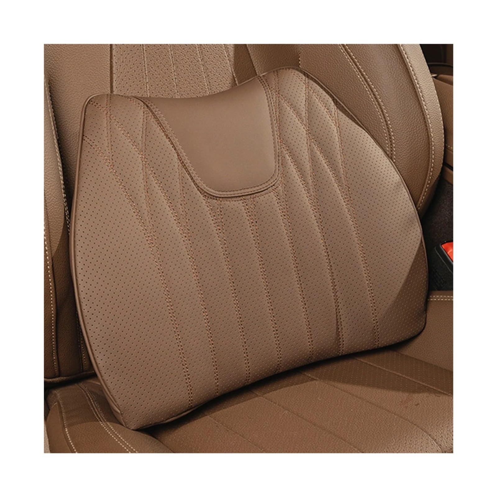 SaDity Universal Auto Sitz Abdeckung Leder Auto Lenden Unterstützung Kissen Lenden Kissen Komfortable Fahrer der Auto Sitz Taille Zurück Kissen(Brown C) von SaDity