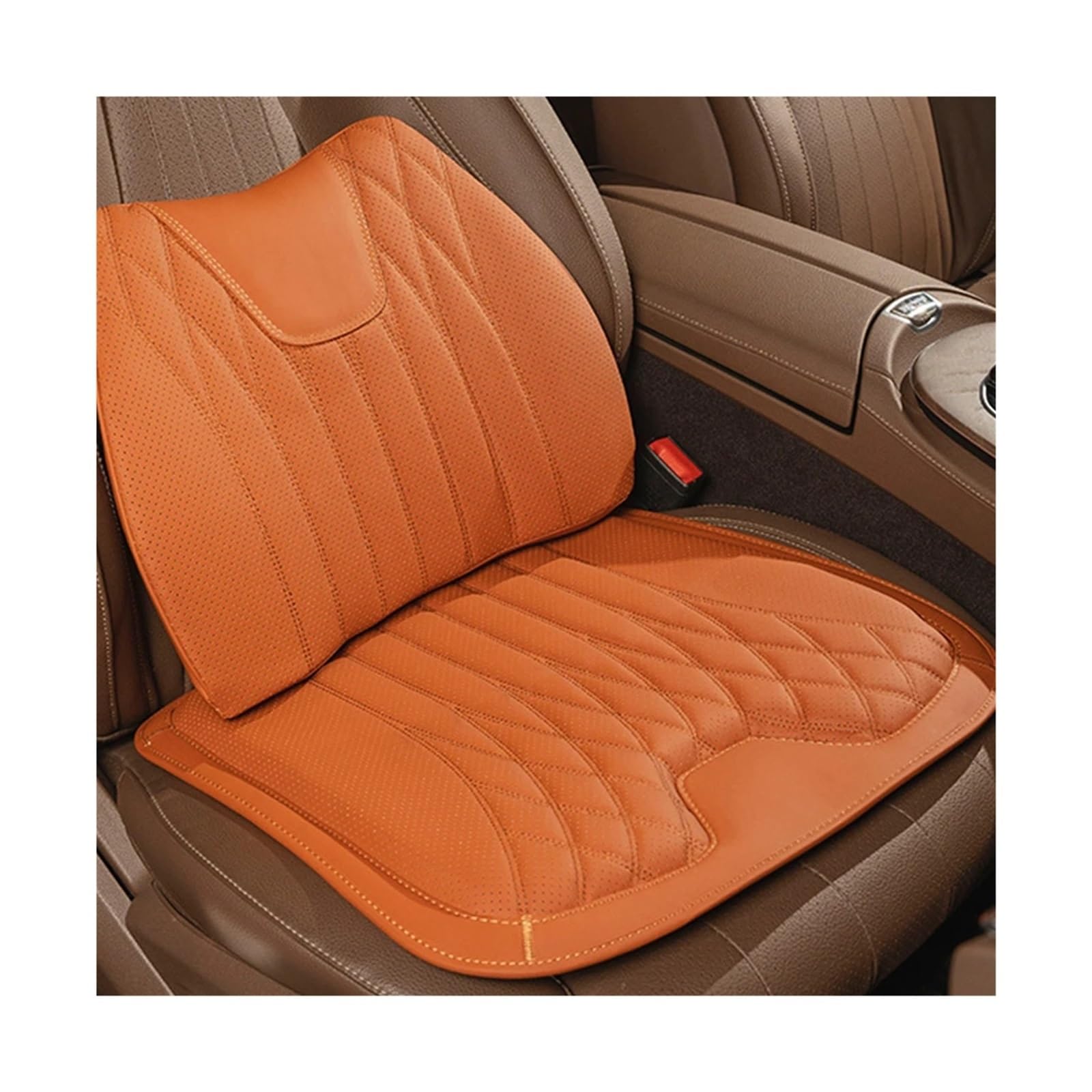 SaDity Universal Auto Sitz Abdeckung Leder Auto Lenden Unterstützung Kissen Lenden Kissen Komfortable Fahrer der Auto Sitz Taille Zurück Kissen(Orange A) von SaDity