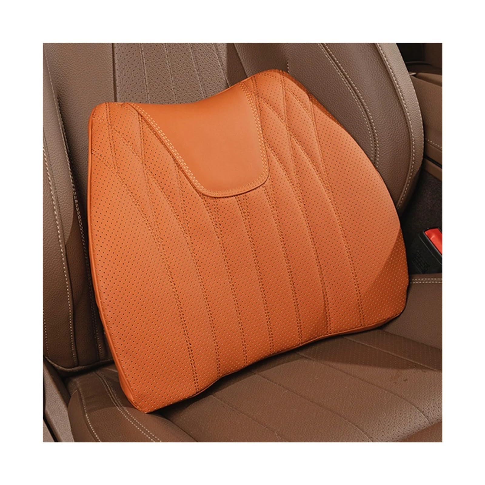 SaDity Universal Auto Sitz Abdeckung Leder Auto Lenden Unterstützung Kissen Lenden Kissen Komfortable Fahrer der Auto Sitz Taille Zurück Kissen(Orange C) von SaDity