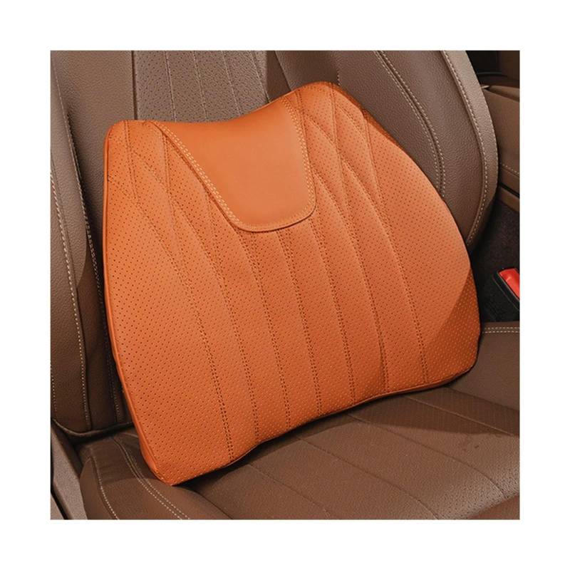 SaDity Universal Auto Sitz Abdeckung Leder Auto Lenden Unterstützung Kissen Lenden Kissen Komfortable Fahrer der Auto Sitz Taille Zurück Kissen(Orange C) von SaDity