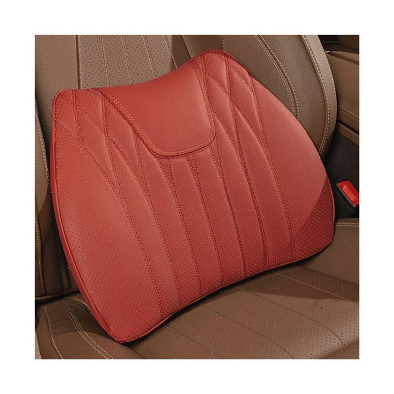 SaDity Universal Auto Sitz Abdeckung Leder Auto Lenden Unterstützung Kissen Lenden Kissen Komfortable Fahrer der Auto Sitz Taille Zurück Kissen(Red C) von SaDity