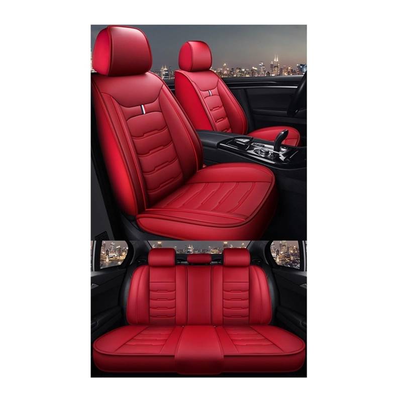 SaDity Universal-Autositzbezug kompatibel for Infiniti alle Automodelle FX35 ESQ EX25 JX35 M25 M35 QX50 QX56 Q50 QX60 QX70 Q60 G35 Autozubehör(Red 5 seat 01) von SaDity