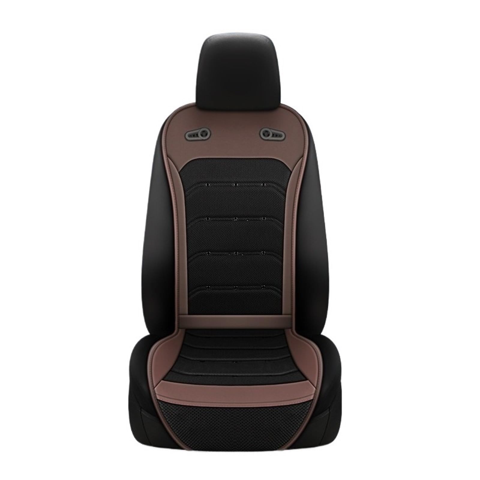 SaDity Universeller klimatisierter Sitzbezug, kühlendes Autositzkissen, DC 12 V/24 V, belüfteter Auto-Sitzbezug mit 24 Luftauslässen(Brown 1 seat) von SaDity