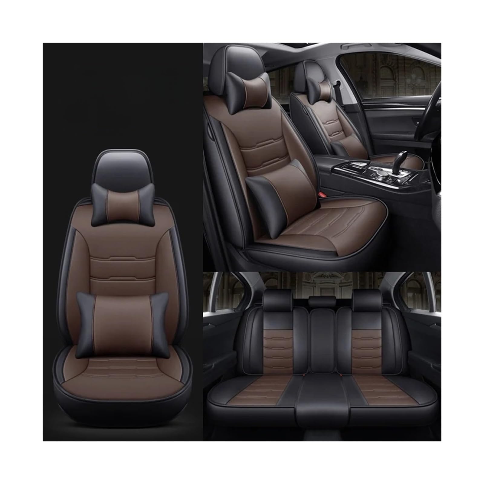 SaDity Vollständige Abdeckung Autositzbezug kompatibel for Mazda 3 BL BK 2 5 6 CX-3 CX-4 CX-5 CX-6 CX-7 CX-9 MX-5 RX 8 Autozubehör(Black Coffee 5 Seats 01) von SaDity