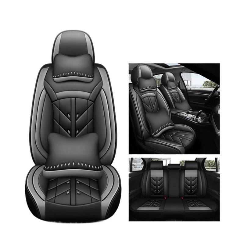 Universeller Autositzbezug kompatibel for Peugeot alle Automodelle 206 307SW 308 407 408 508sw 208 2008 3008 4008 5008 Zubehör Innenausstattung(Black Gary 5 Seats 01) von SaDity