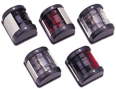 Saarwebstore LED-Positionslaterne, 12V, LED 0,54W, weiß oder schwarzes Gehäuse Positionslicht für alle Bootsrichtungen Navigationslaternen Farbe Weiß, Größe Licht rot 112,5° von Allpa