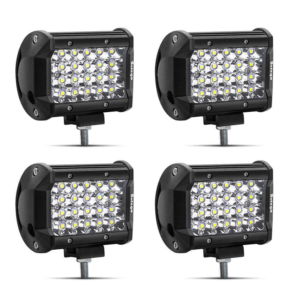 Safego Auto LED Arbeitsscheinwerfer 4" 72W Zusatzscheinwerfer LED Scheinwerfer Arbeitslicht Auto Offroad Nebelscheinwerfer Bar Spotlight für Traktor SUV Boot 4x4 IP67 Wasserdicht, 4 Stück von Safego