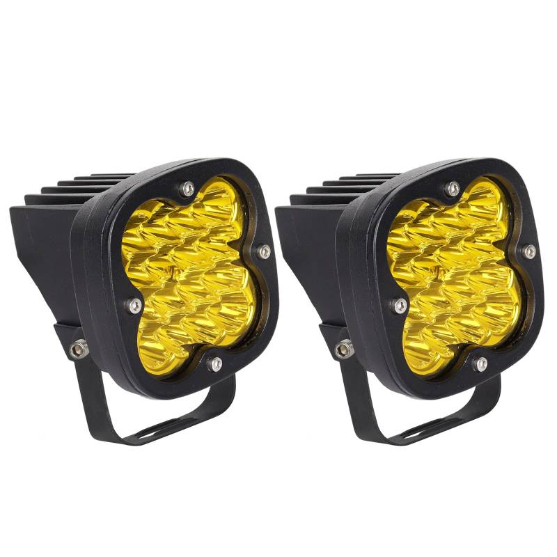 Safego LED Arbeitsscheinwerfer, 48W LED Motorrad Zusatzscheinwerfer 12V Auto Scheinwerfer IP67 Wasserdicht LED Offroad Nebelscheinwerfer Arbeitslicht Spotlight für Traktor Truck SUV ATV LKW - Gelb von Safego