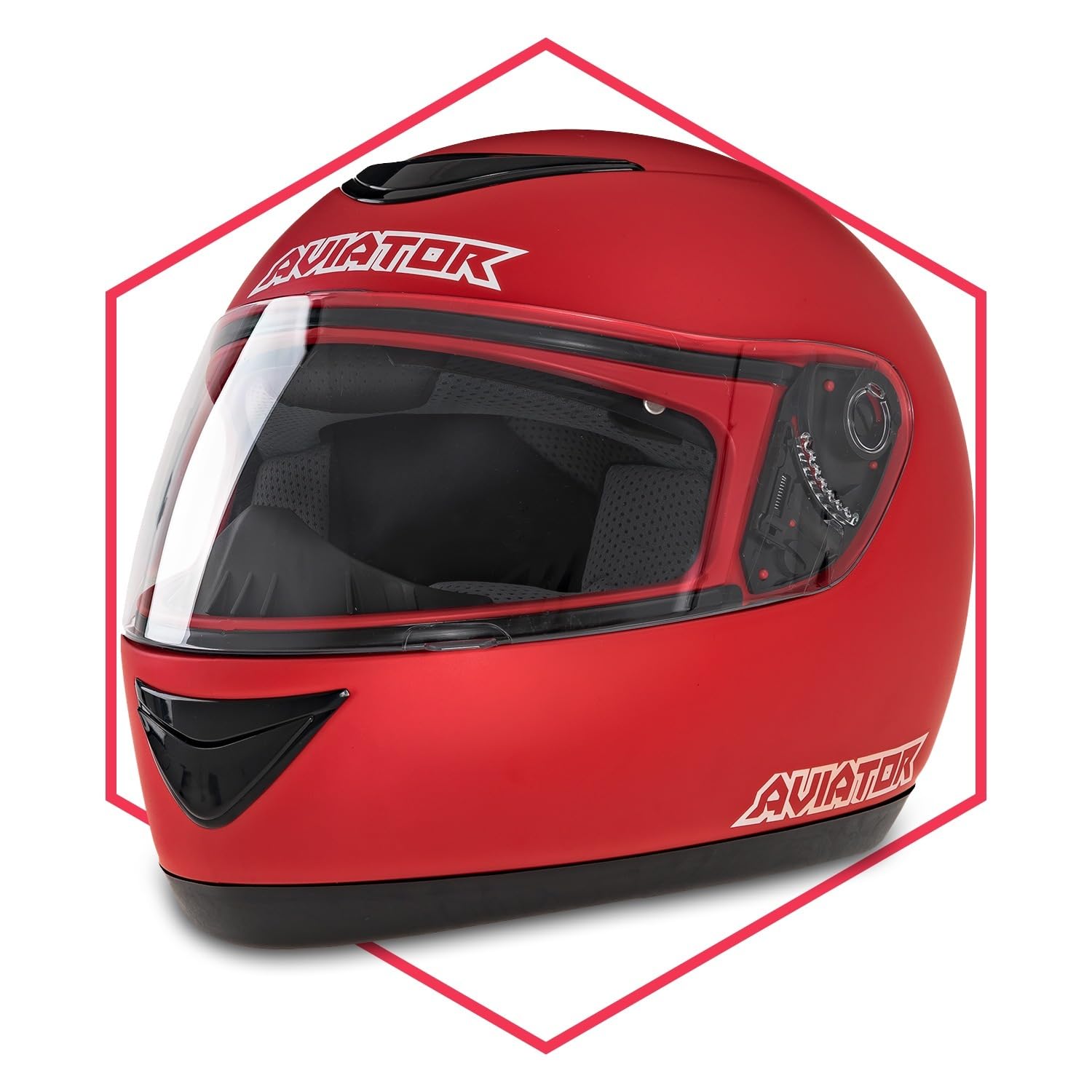 Integralhelm Mit Sonnenblende Rot Matt 55-56 Helm Motorradhelm Quad Klapphelm von Saferide