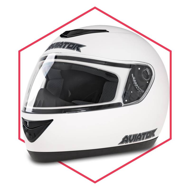 Integralhelm Mit Sonnenblende Weiß Matt 53-54 Helm Motorradhelm Quad Klapphelm von Saferide