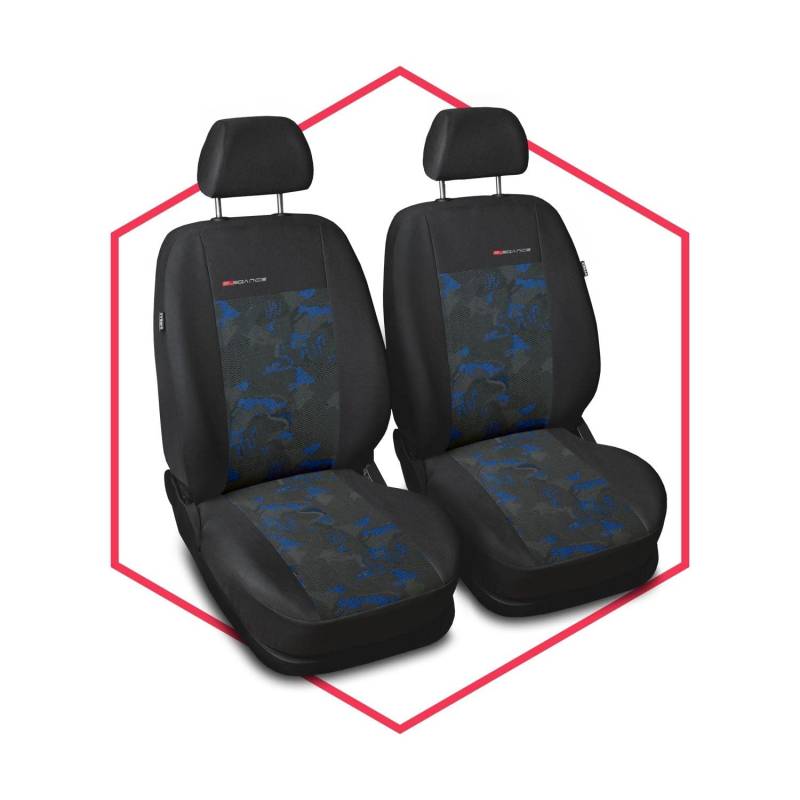 Saferide 2er Set Autositzbezüge PKW universal | Auto Sitzbezüge Polyester Blau für Airbag geeignet | für Vordersitze | 1+1 Autositze vorne von Saferide