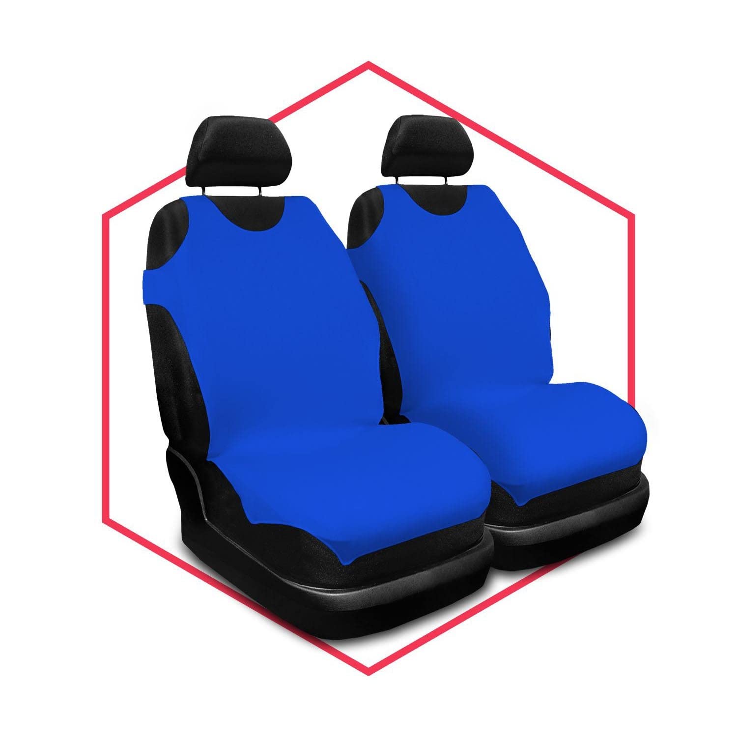 Saferide 2er Set Autositzbezüge PKW universal | Auto Sitzbezüge Polyester Blau für Airbag geeignet | für Vordersitze | 1+1 Autositze vorne von Saferide