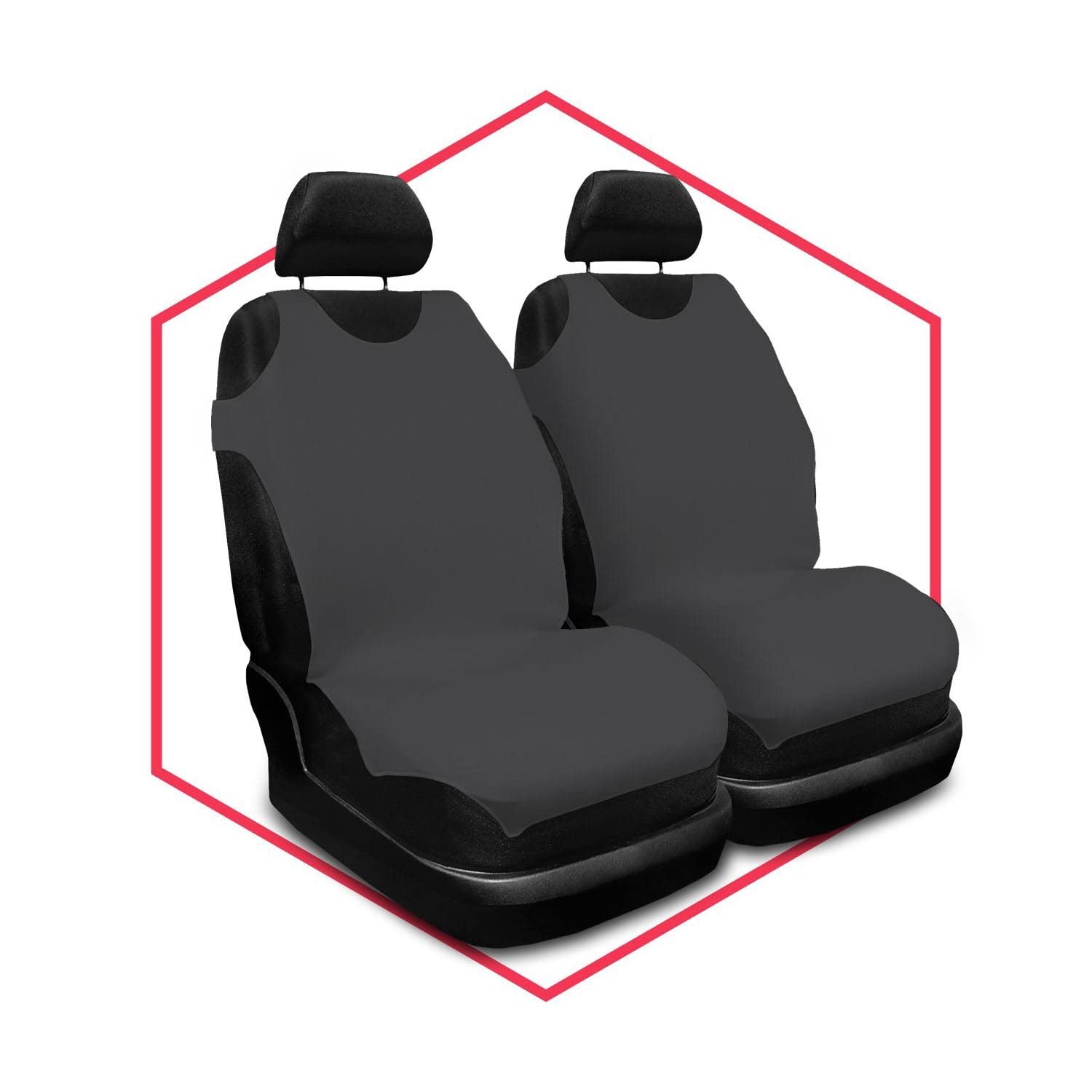 Saferide 2er Set Autositzbezüge PKW universal | Auto Sitzbezüge Polyester Grau für Airbag geeignet | für Vordersitze | 1+1 Autositze vorne von Saferide