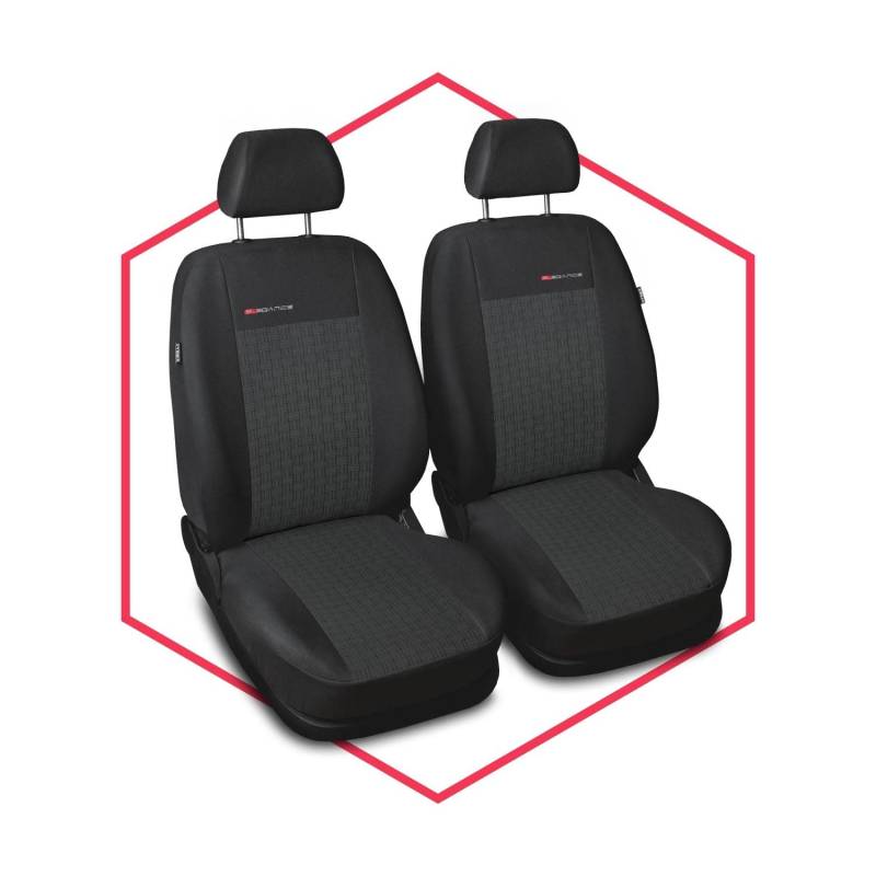 Saferide 2er Set Autositzbezüge PKW universal | Auto Sitzbezüge Polyester Grau für Airbag geeignet | für Vordersitze | 1+1 Autositze vorne von Saferide