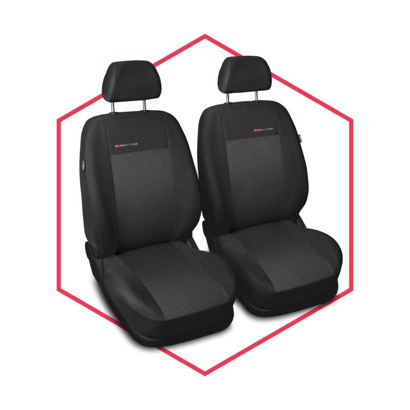 Saferide 2er Set Autositzbezüge PKW universal | Auto Sitzbezüge Polyester Grau für Airbag geeignet | für Vordersitze | 1+1 Autositze vorne von Saferide