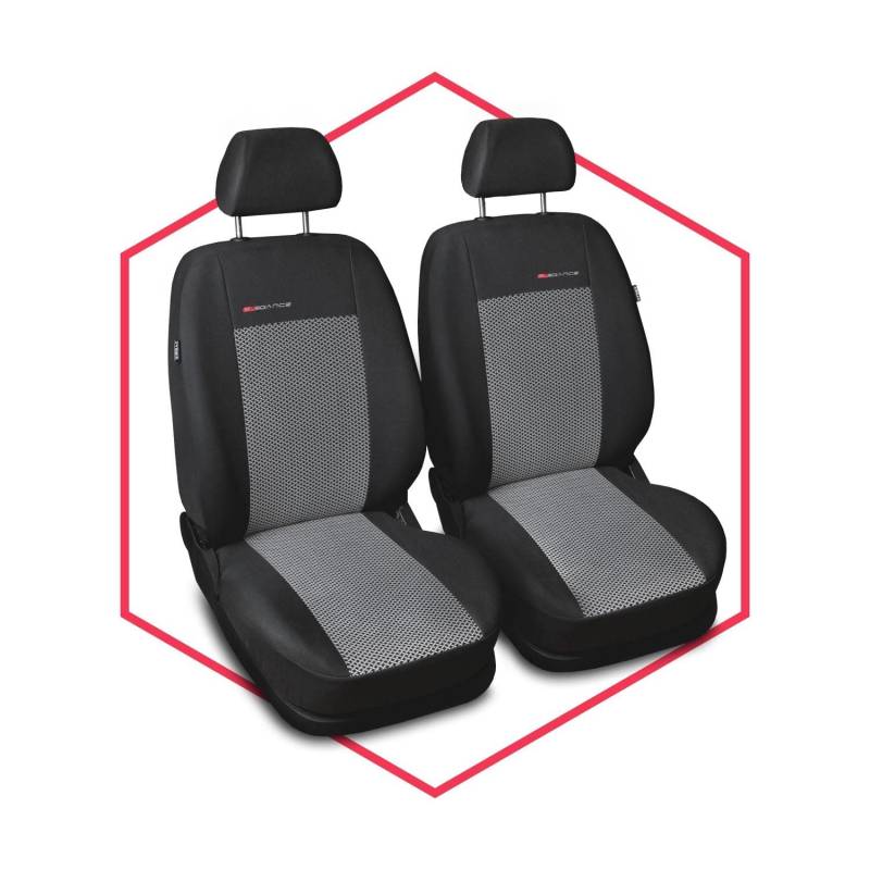 Saferide 2er Set Autositzbezüge PKW universal | Auto Sitzbezüge Polyester Grau für Airbag geeignet | für Vordersitze | 1+1 Autositze vorne von Saferide