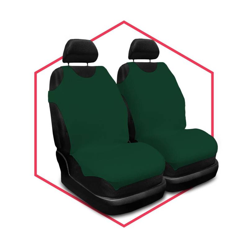 Saferide 2er Set Autositzbezüge PKW universal | Auto Sitzbezüge Polyester Grün für Airbag geeignet | für Vordersitze | 1+1 Autositze vorne von Saferide