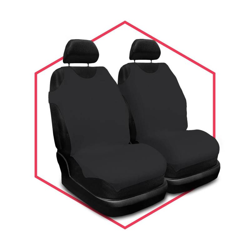 Saferide 2er Set Autositzbezüge PKW universal | Auto Sitzbezüge Polyester Schwarz für Airbag geeignet | für Vordersitze | 1+1 Autositze vorne von Saferide