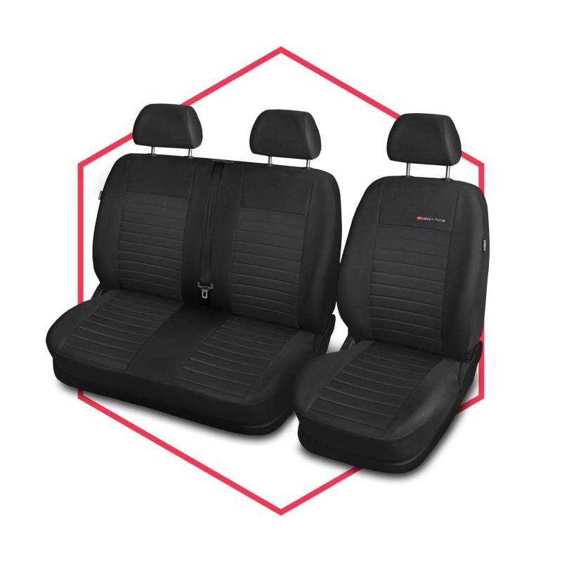 Saferide 2er Set Autositzbezüge Transporter universal | Bus Sitzbezüge Polyester Grau für Airbag geeignet | für Vordersitze | 1+2 Autositze vorne Nicht teilbar von Saferide